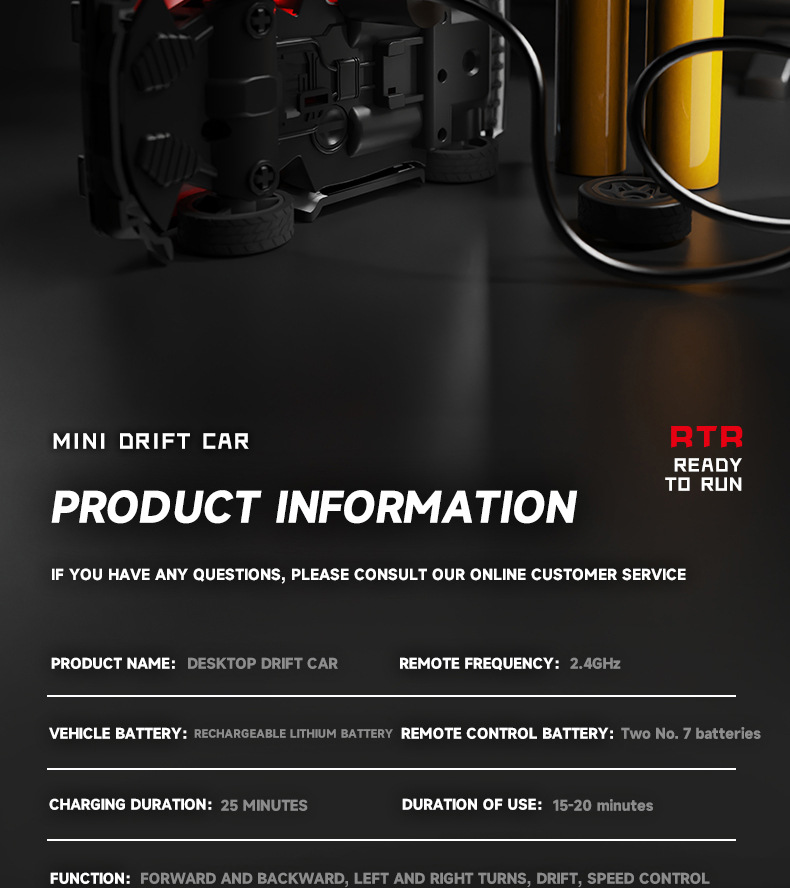 Mini Drift RC Car - Front Angle
