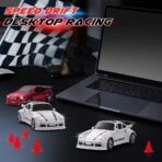 White Porsche GT3 Desktop RC Drift Car 1:64 - Image 2