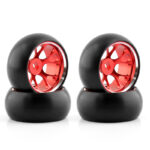 Red Drift Alminum wheels + Super Hard Drift Arc tyres for 1:28 WL K969 K989 284131  284010