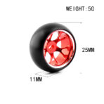 Red Drift Alminum wheels + Super Hard Drift Arc tyres for 1:28 WL K969 K989 284131  284010 - Image 4
