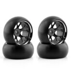 Black Drift Alminum wheels + Super Hard Drift Arc tyres for 1:28 WL K969 K989 284131  284010
