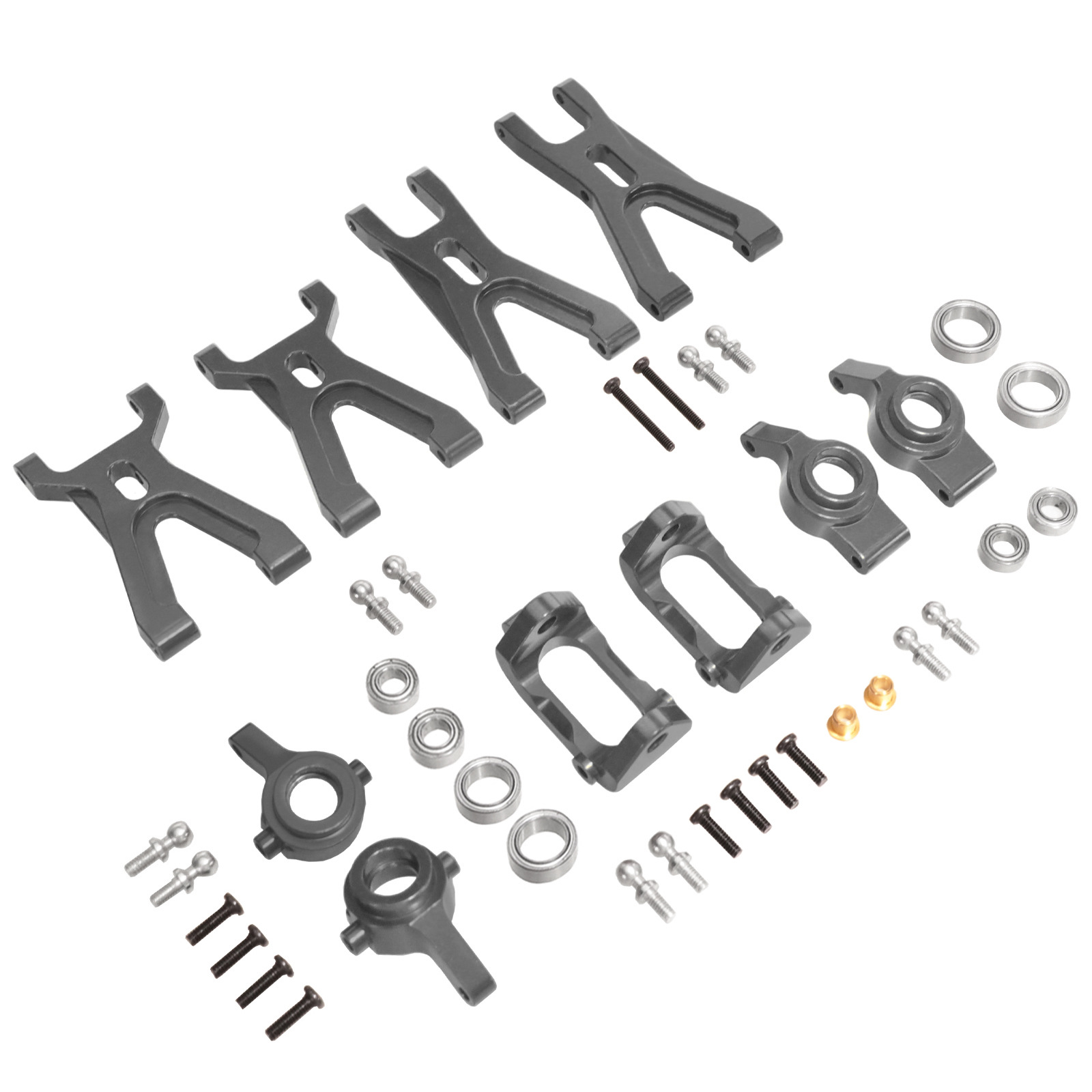 wl 18 metal updgrades WL toys 184008 Remote Control Car Upgrade Metal Swing Arm Steering Cup Kit - gray - Image 1