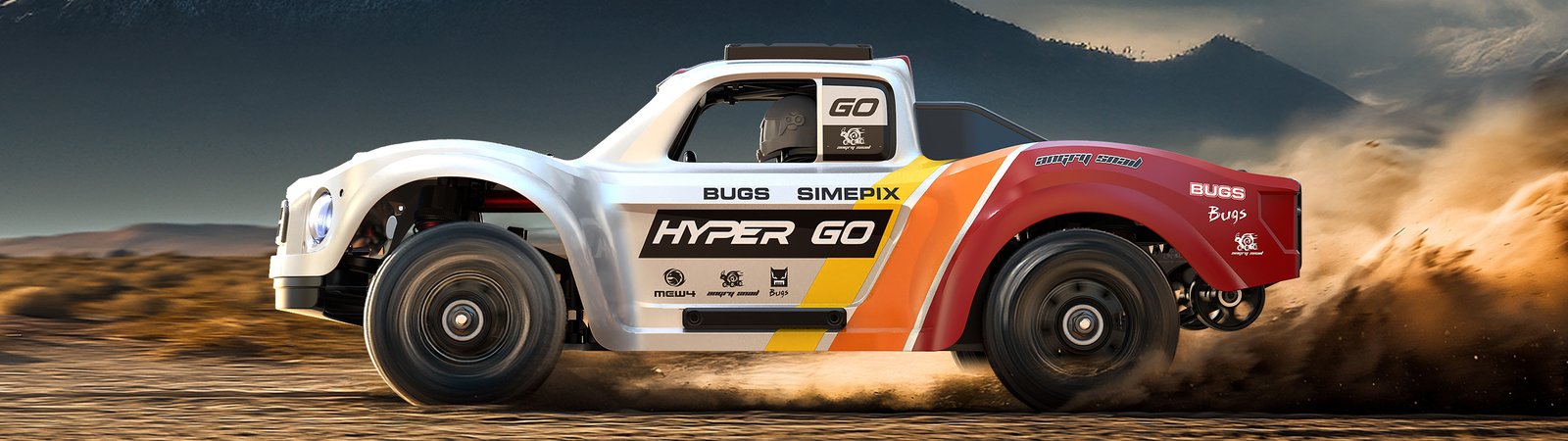 MJX Hyper Go 1/14 Brushless 4X4 RC Desert Truck with Gyro – RTR All Terrain Short Course Truck