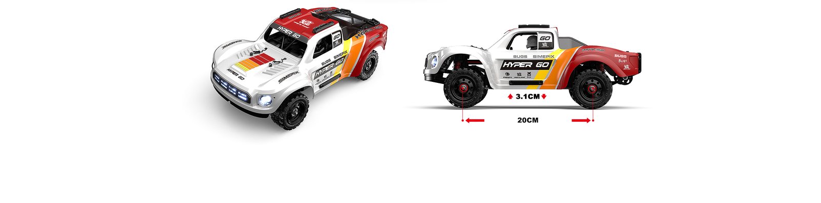 MJX Hyper Go 1/14 Brushless 4X4 RC Desert Truck with Gyro – RTR All Terrain Short Course Truck