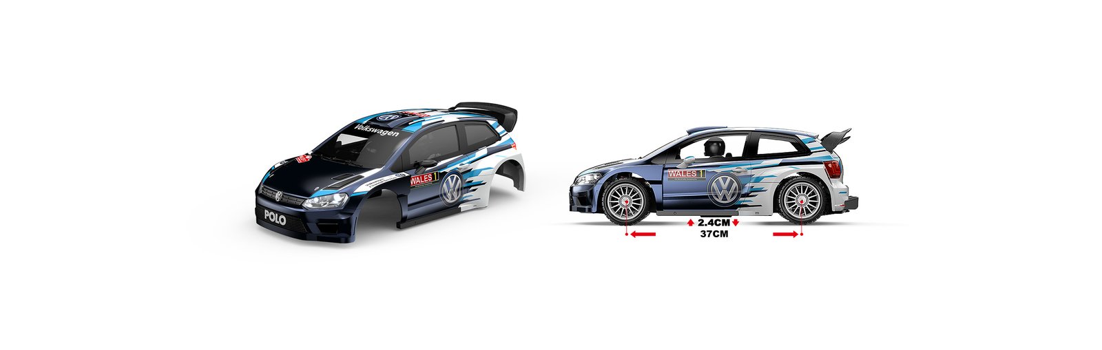 MJX Hyper Go 1/7 Volkswagen Polo R WRC RC Rally Car 4S 5000mAh 35C Brushless 90km/h