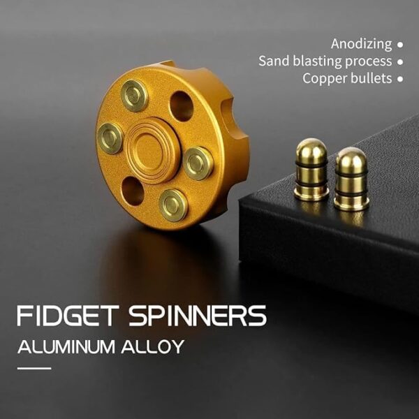 Revolver Cylinder Copper Bullet Metal Fidget Spinner