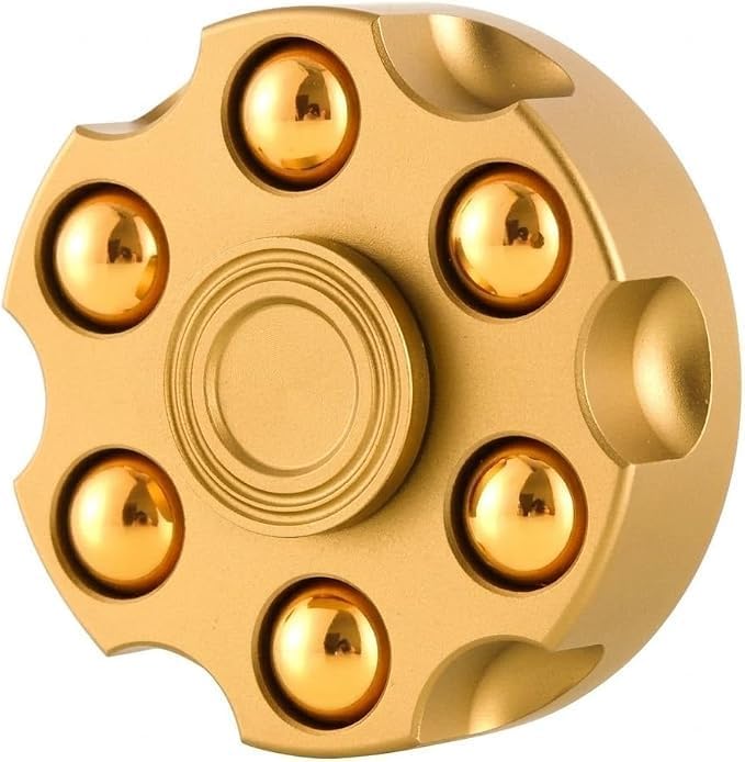 Revolver Cylinder Copper Bullet Metal Fidget Spinner